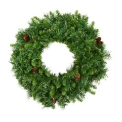 Vickerman Unlit Artificial Christmas Wreath With Pine Cones (01528)