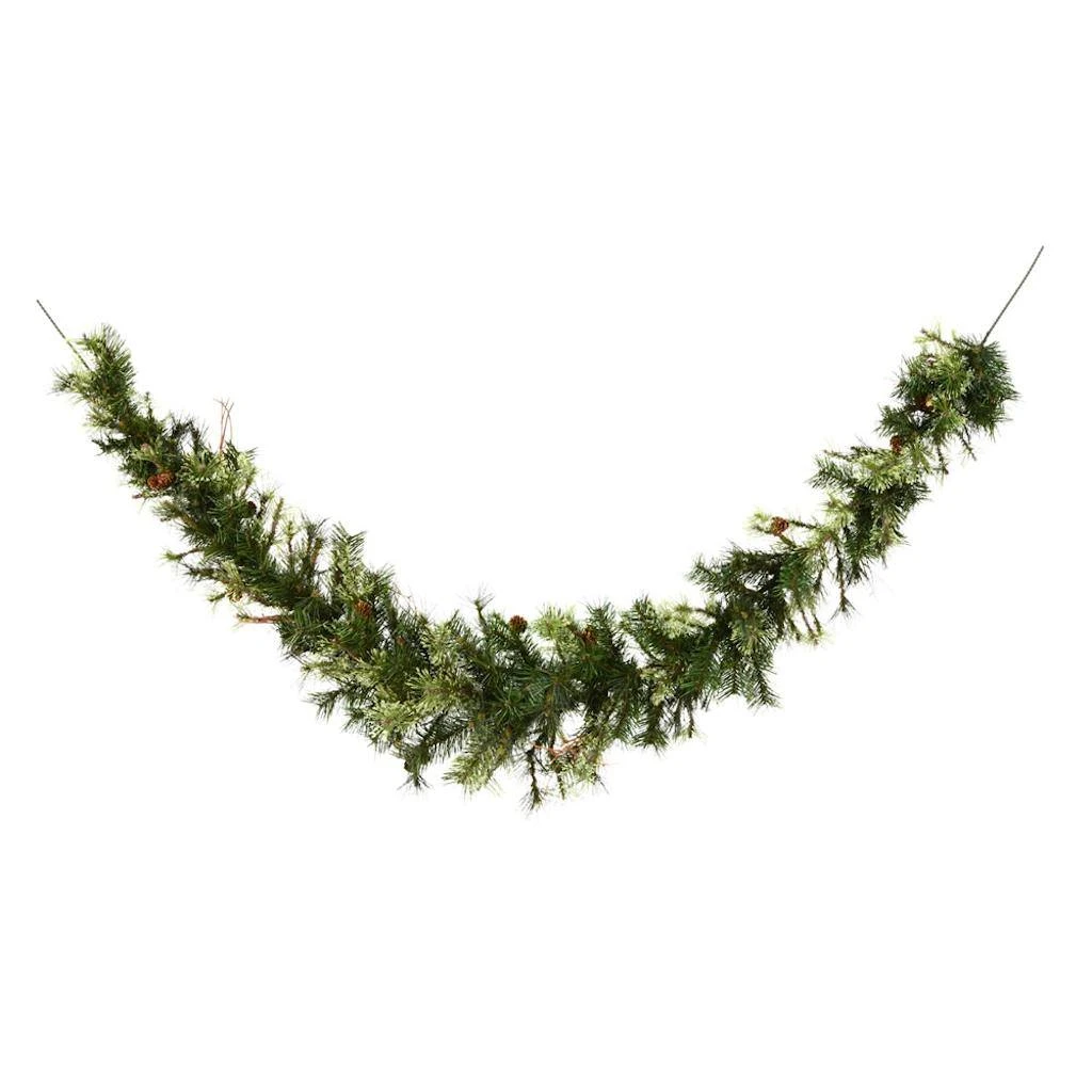 Vickerman Unlit Artificial Christmas Swag Garland With Pine Cones And Grapevines (06331)