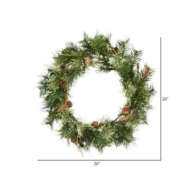 Vickerman Artificial Unlit Christmas Wreath With Pine Cones And Grapevines (06341) - Image 3