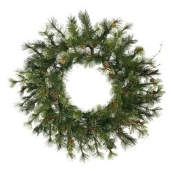 Vickerman Artificial Unlit Christmas Wreath With Pine Cones And Grapevines (06345)
