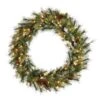 Vickerman Pre-Lit Artificial Christmas Wreath With Pine Cones And 3 Rings (22364)