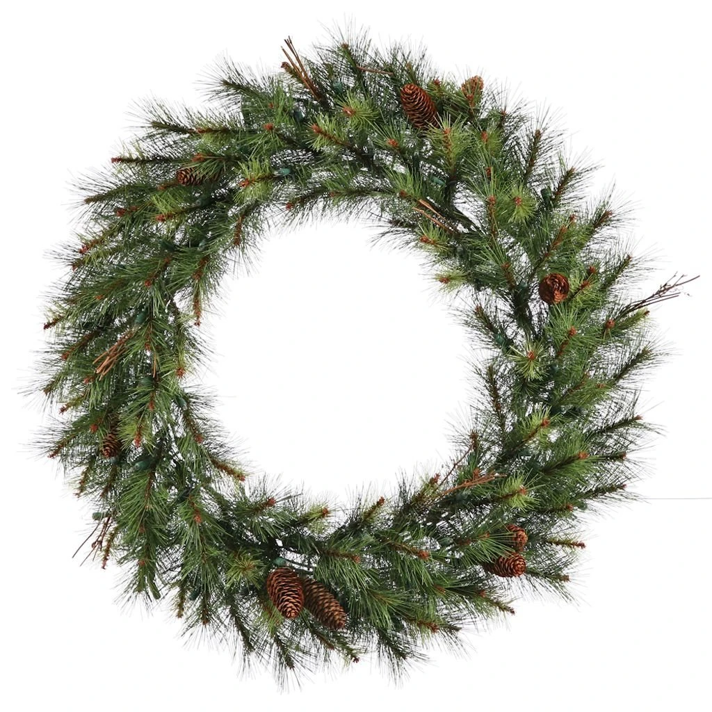 Vickerman Artificial Unlit Christmas Wreath With Pine Cones (22369)