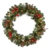 Vickerman Pre-Lit Artificial Christmas Wreath With Berries (22406)