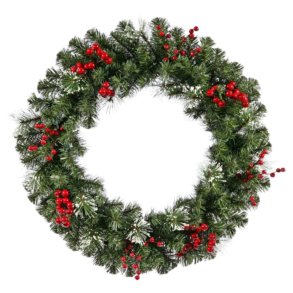 Vickerman Artificial Unlit Christmas Wreath With Berries (22411)