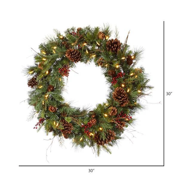 Vickerman Pre-Lit Artificial Christmas Wreath (23351) - Image 4