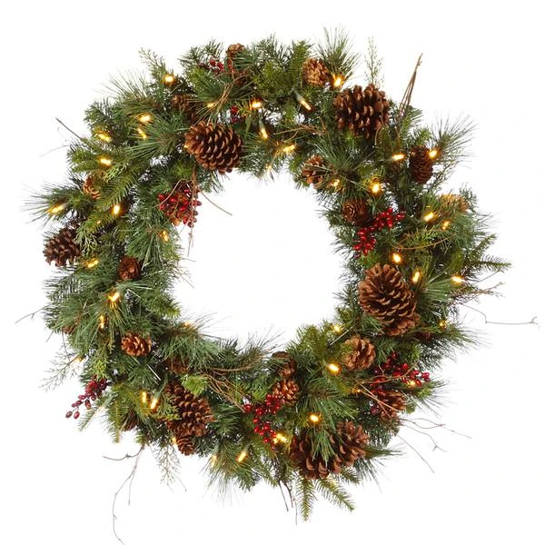 Vickerman Pre-Lit Artificial Christmas Wreath (23351) - Image 2