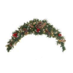 Vickerman Artificial Unlit Christmas Swag With Berries And Pine Cones (277836)