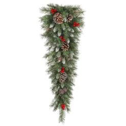 Vickerman Pre-Lit Artificial Christmas Teardrop With Red Berries (27786)