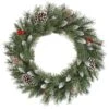 Vickerman Pre-Lit Artificial Christmas Wreath With Red Berries (27794)
