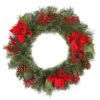 Vickerman Pre-Lit Artificial Christmas Wreath With Red Berries & Natural Pine Cones (27932)