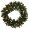 Vickerman Pre-Lit Artificial Christmas Wreath With Pine Cones And Berries (31219)