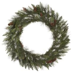 Vickerman Artificial Unlit Christmas Wreath With Berriesa And Pine Cones (32452)