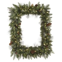Vickerman Pre-Lit Artificial Christmas Wreath With Berries And Pine Cones (32466)