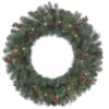 Vickerman Pre-Lit Artificial Christmas Wreath With Pine Cones And Red Berries (370643)