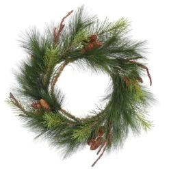 Vickerman Artificial Unlit Christmas Wreath With Pine Cones (372203)