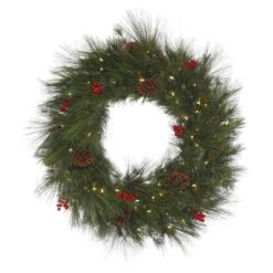 Vickerman Pre-Lit Artificial Christmas Wreath With Pine Cones (373248)