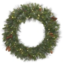 Vickerman Pre-Lit Christmas Wreath With Pine Cones (373668)