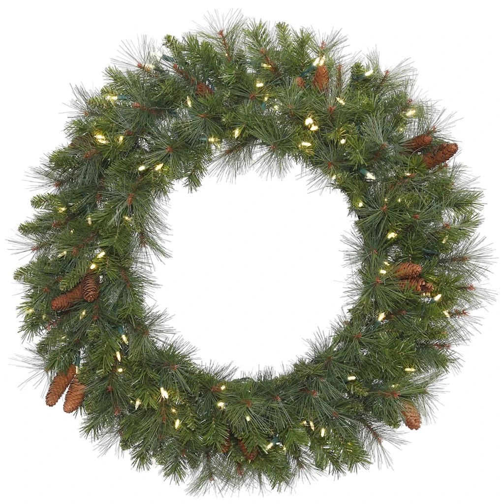 Vickerman Pre-Lit Artificial Christmas Wreath With Pine Cones (373781)